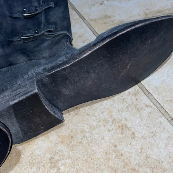 Free People X Farylrobin Women's Bruna Grey Suede Riding Boot Size US 9 - Picture 12 of 15